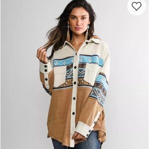 Sterling & Stitch Southwestern Ispired Longsleeve Shirt Size Large